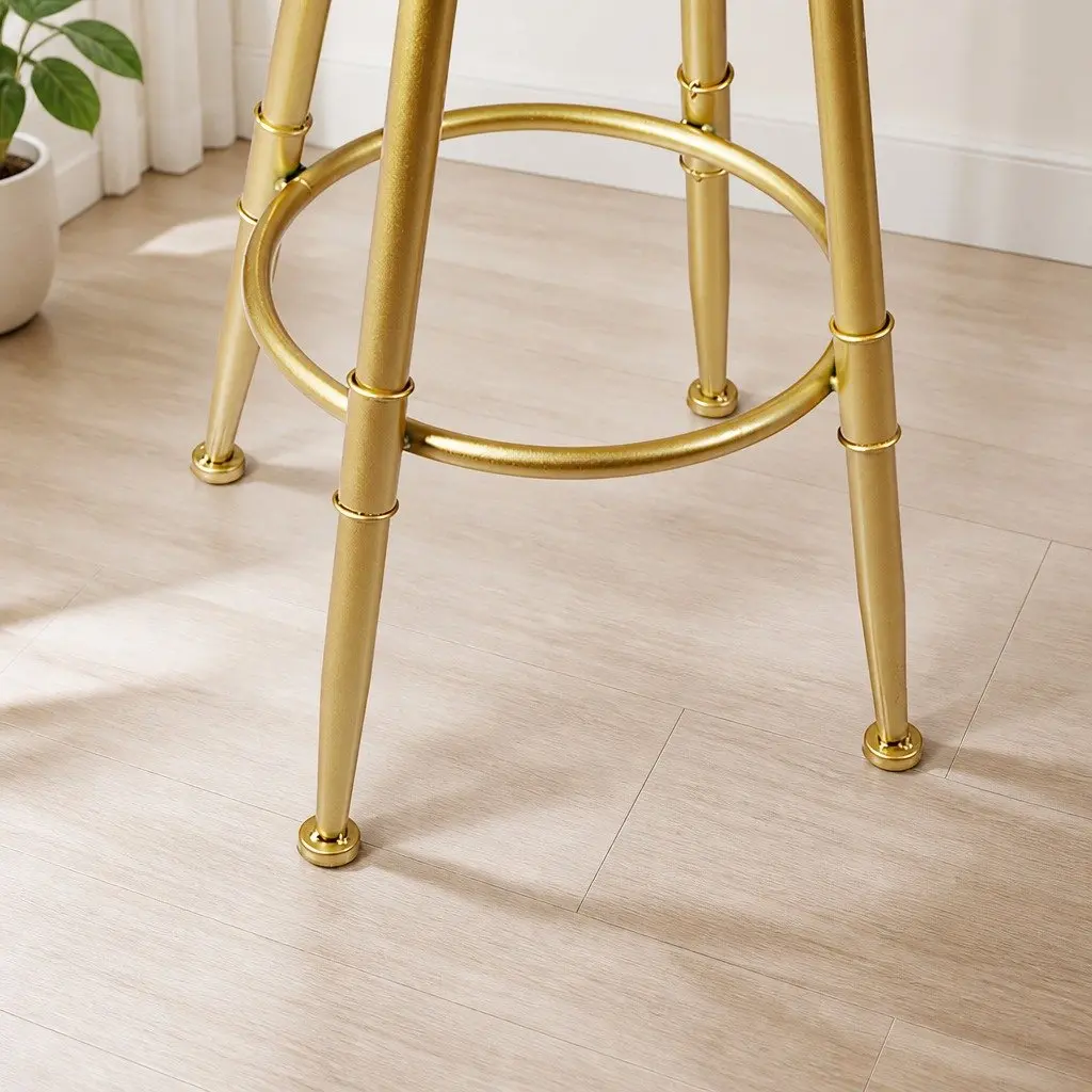 Swivel Bar Stool Adjustable Height for Kitchen and Dining Grey Velvet Seat