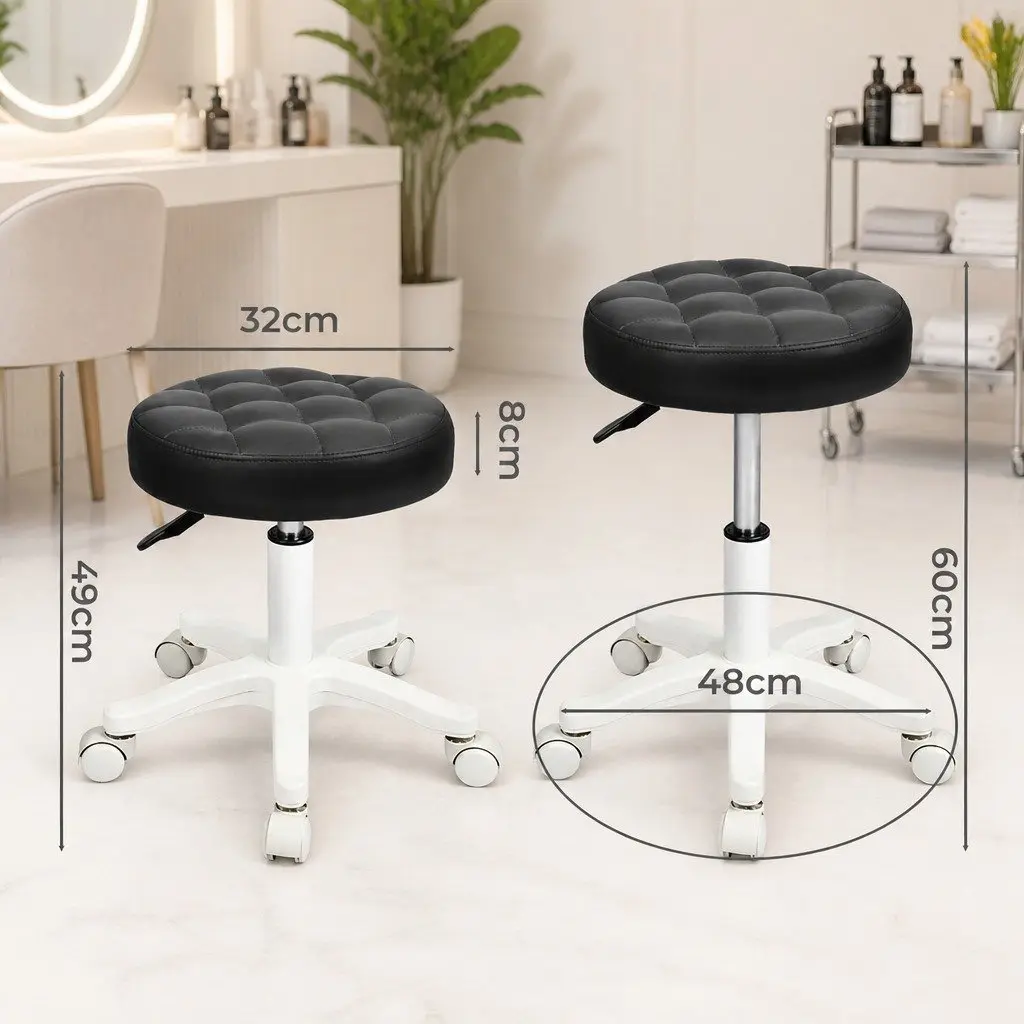 Rolling Bar Stool Swivel Chair with Wheels 360° Rotation Salon Spa Office Stool