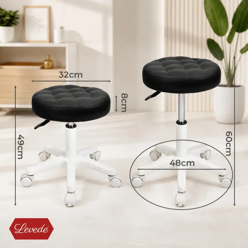 Rolling Bar Stool with Wheels 360 Rotation Adjustable Height Office Salon Spa