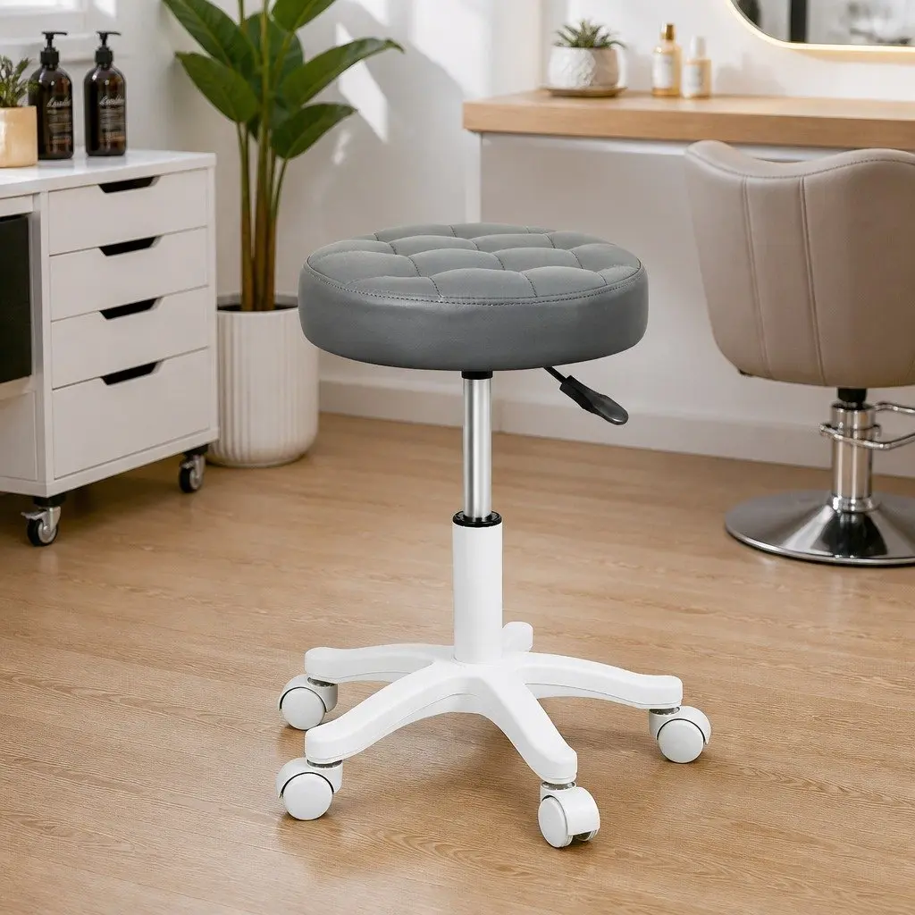 Rolling Bar Stool with Gas Lift 360° Swivel Casters Salon Office Workspace