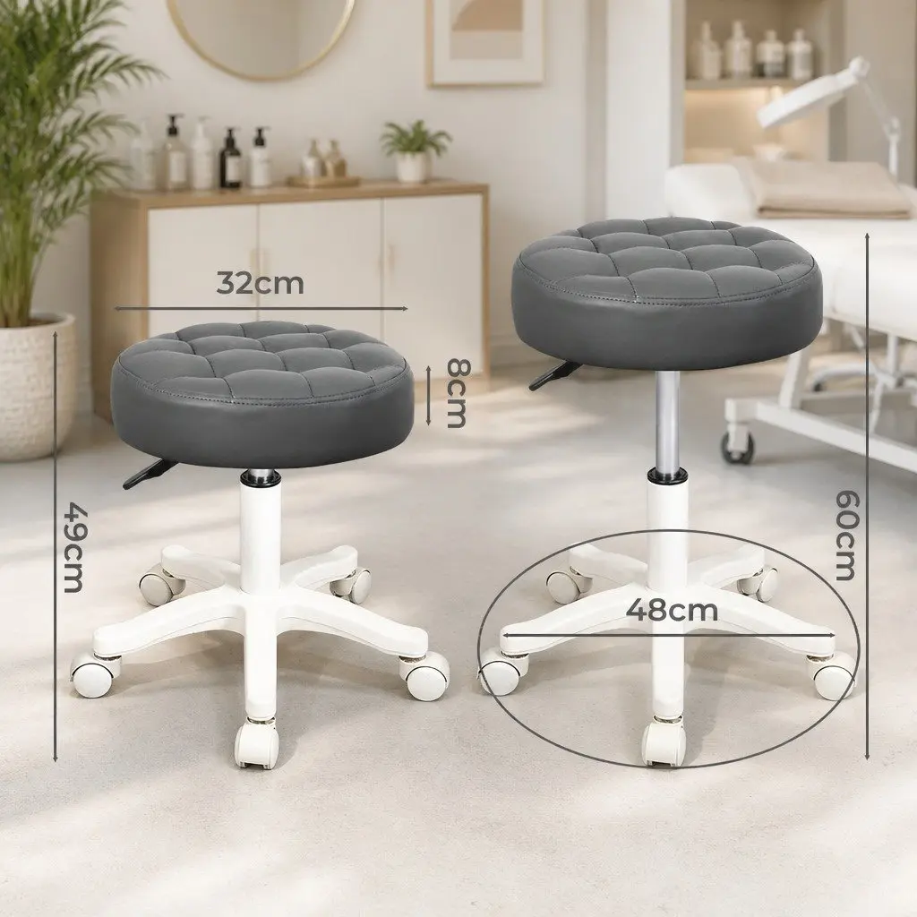 Rolling Bar Stool with Gas Lift 360° Swivel Casters Salon Office Workspace