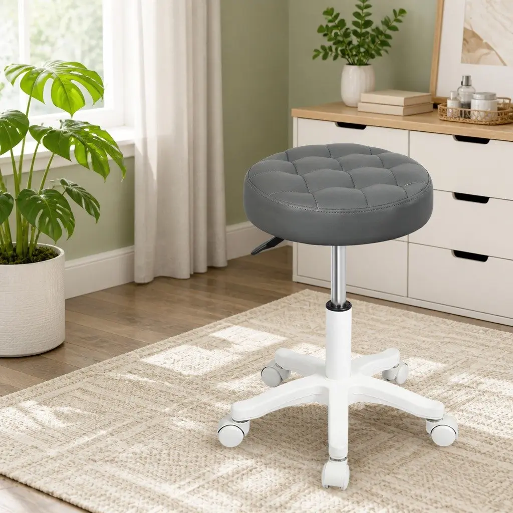 Rolling Bar Stool with Gas Lift 360° Swivel Casters Salon Office Workspace