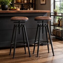 Industrial Bar Stools Set of 2 - Specs and Details