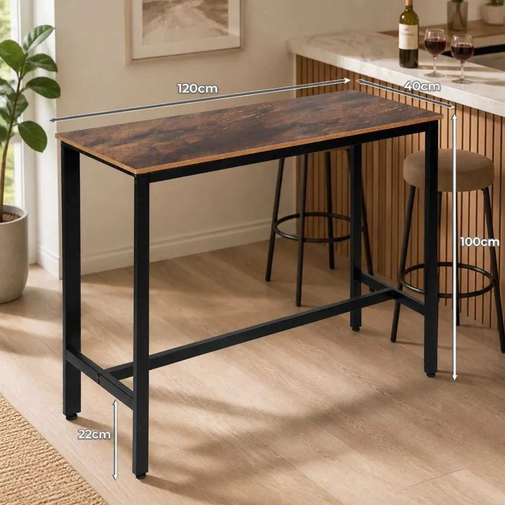 High Bar Table Industrial Design Retro Style Standing Desk Kitchen Dining