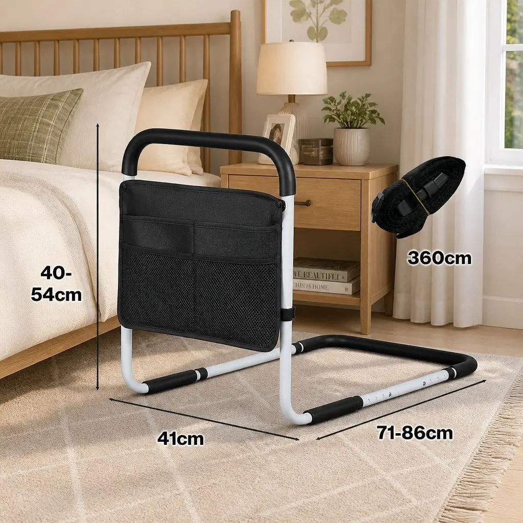 Bed Rail Safety Assist Grab Handrail Adjustable Height Elderly Mobility Support