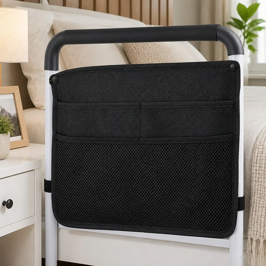 Bed Rail Safety Assist Grab Handrail Adjustable Height Elderly Mobility Support