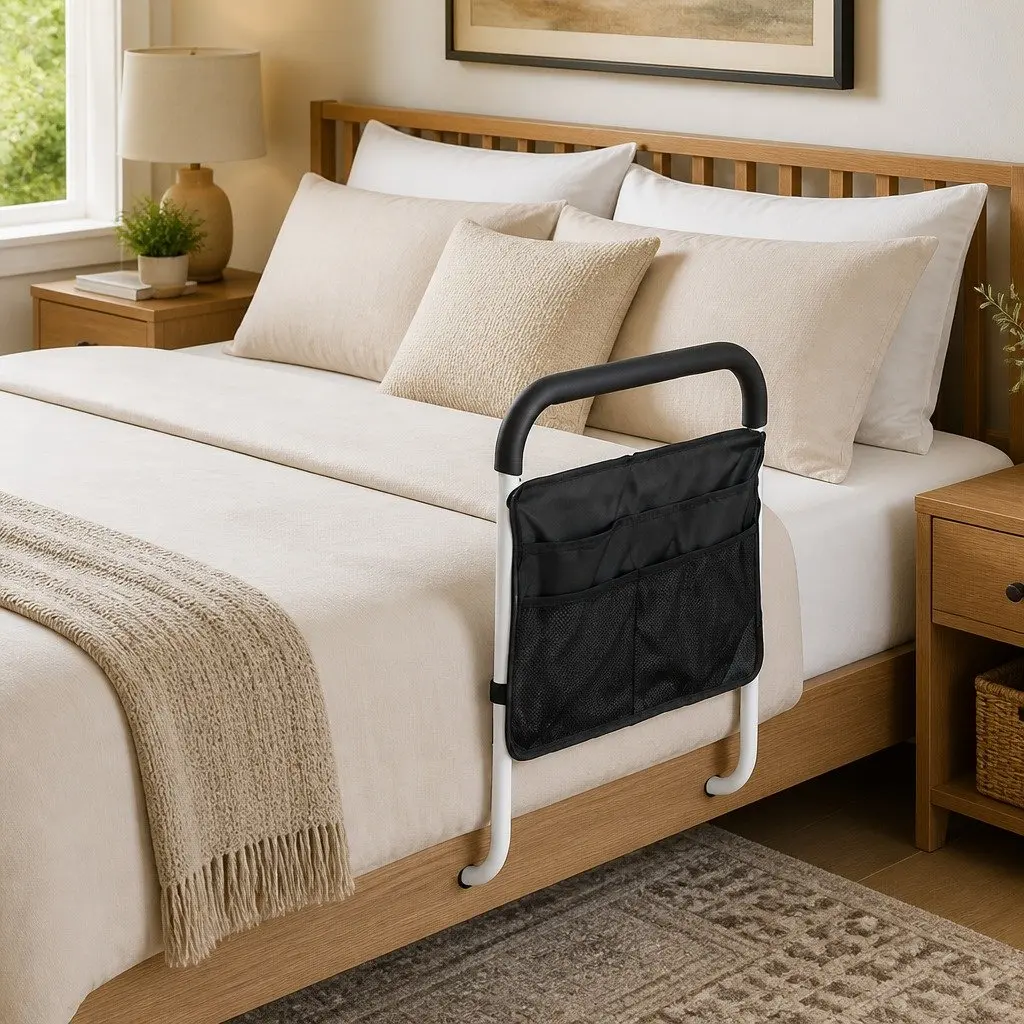 Bed Rail Safety Assist Grab Handrail Adjustable Height Elderly Mobility Support