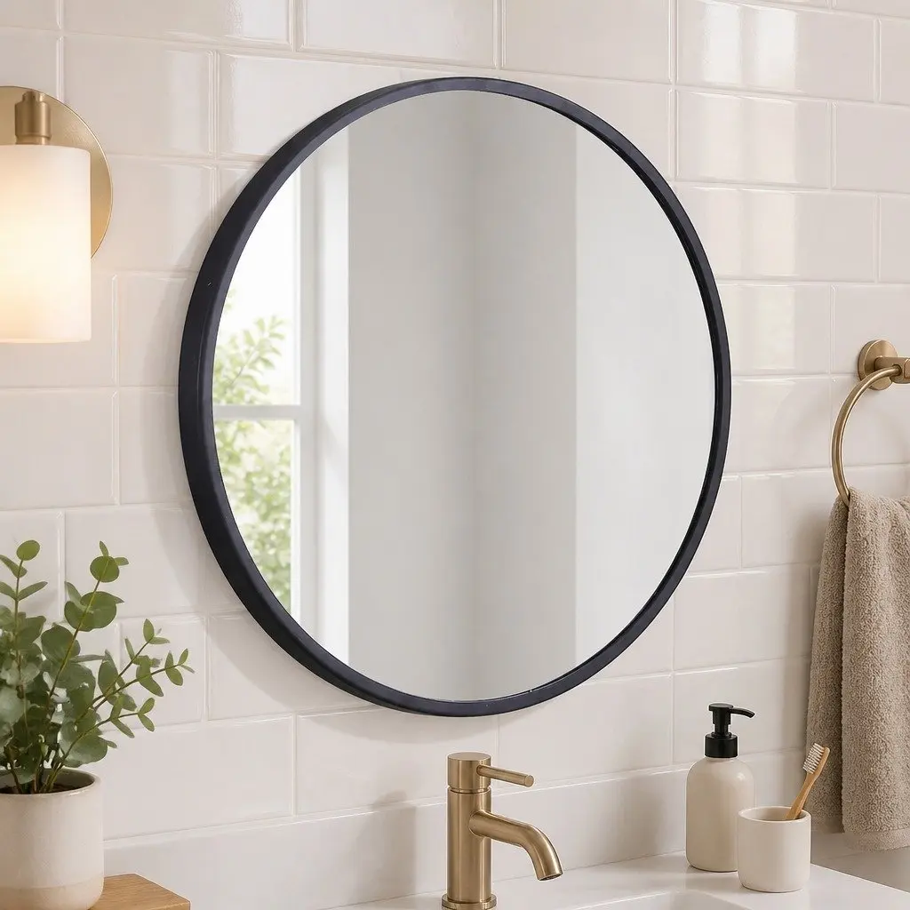 Round Wall Mirror Bathroom Living Room 50cm 60cm 70cm 80cm Diameter