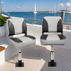 Durable Folding Boat Seats with Adjustable Heights and Swivel Base