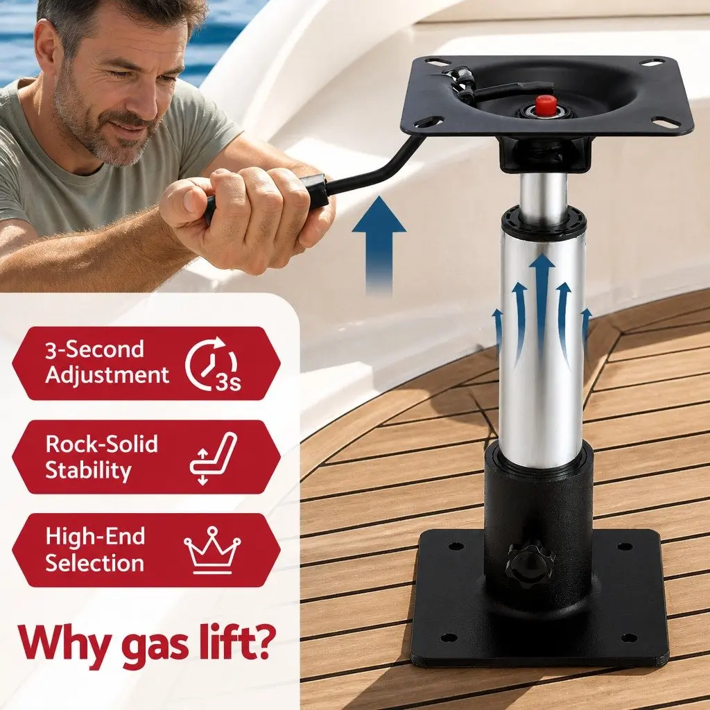 Folding Boat Seats for Marine Use 34–46cm Adjustable Swivel Pedestals 2 Piece