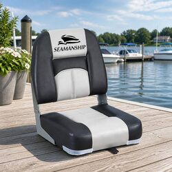 Folding Marine Seating: Grey Boat Seats Pair with Specs