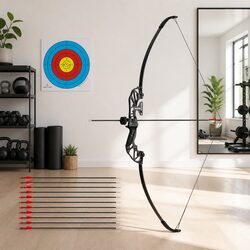 Recurve Bow and Arrow Set: 55lbs, 135cm Length
