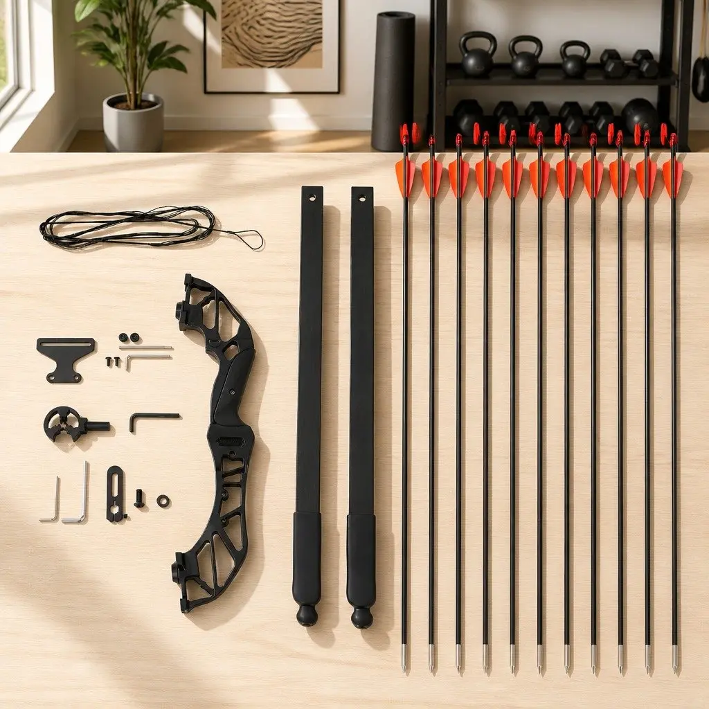Recurve Bow Arrow Set for Outdoor Use 55lbs Takedown Beginner Red Black
