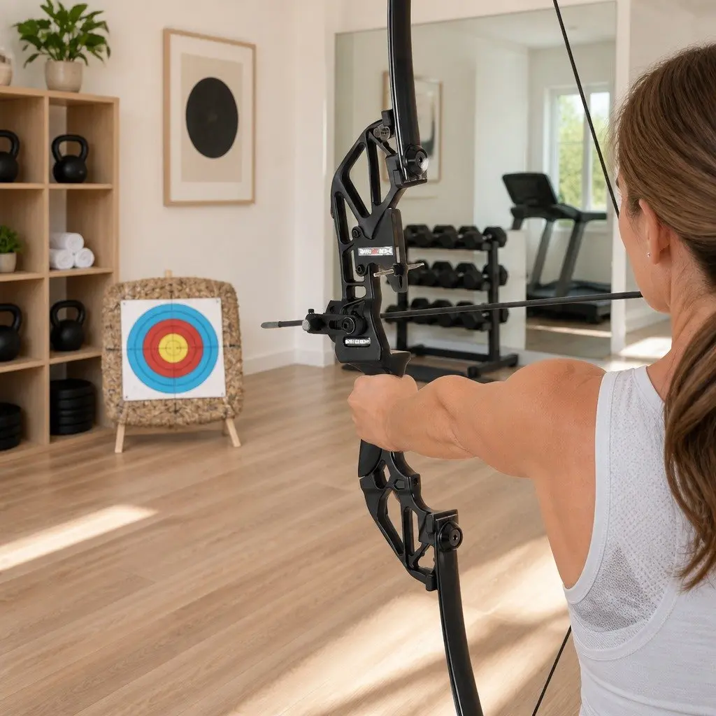 Recurve Bow Arrow Set for Outdoor Use 55lbs Takedown Beginner Red Black
