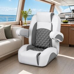 Boat Reclining Captain Seat 90-155° Adjustable Backrest 19cm Cushion Dark Grey