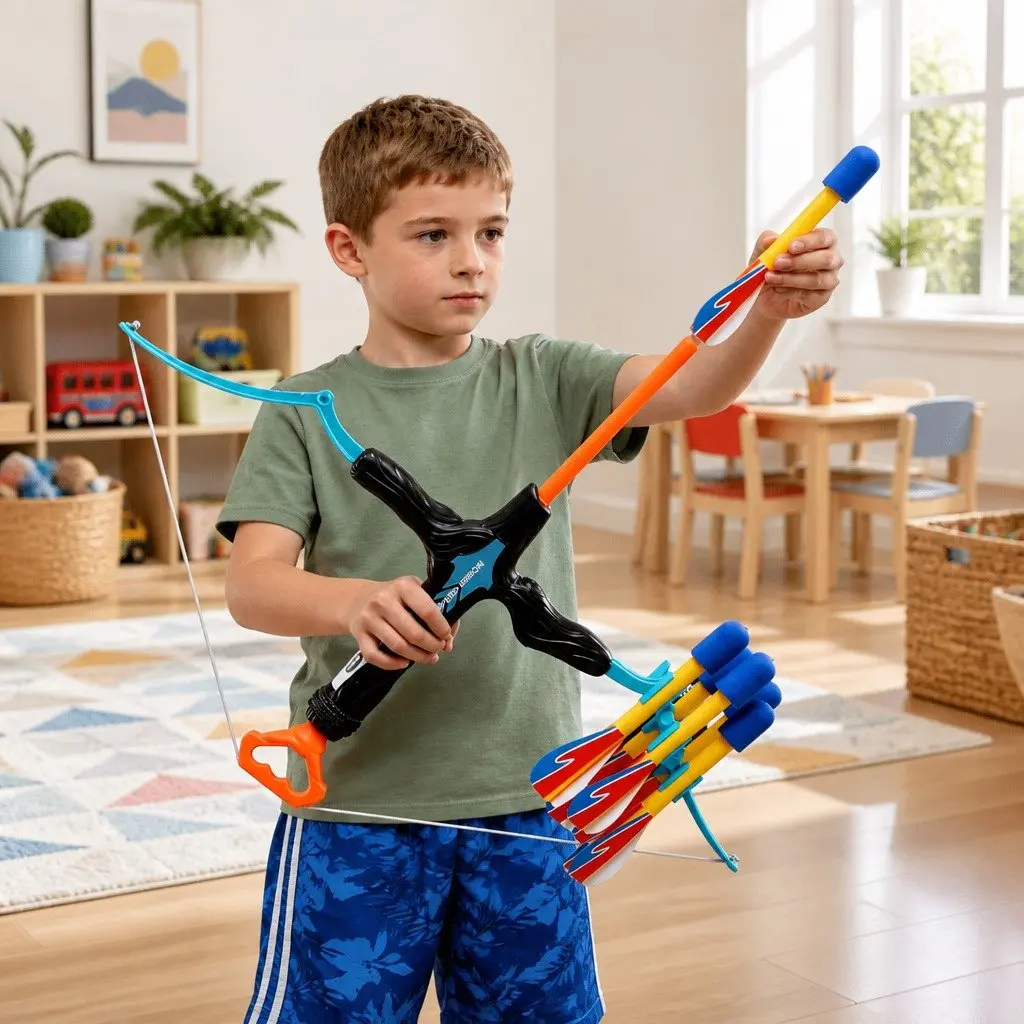Kids Bow and Arrow Set Toy Archery Target Practice Indoor Outdoor Activity Game