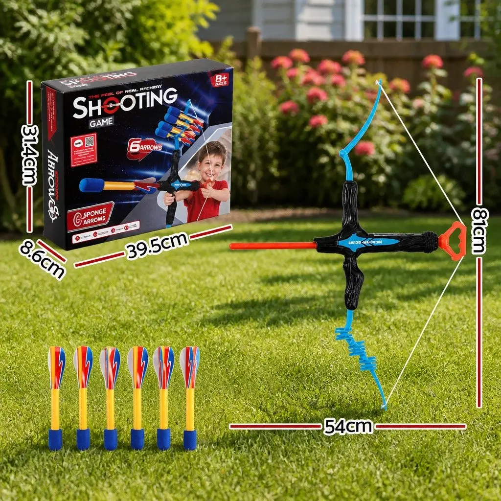 Kids Bow and Arrow Set Outdoor Archery Toy Game with Foam Arrows Indoor Fun