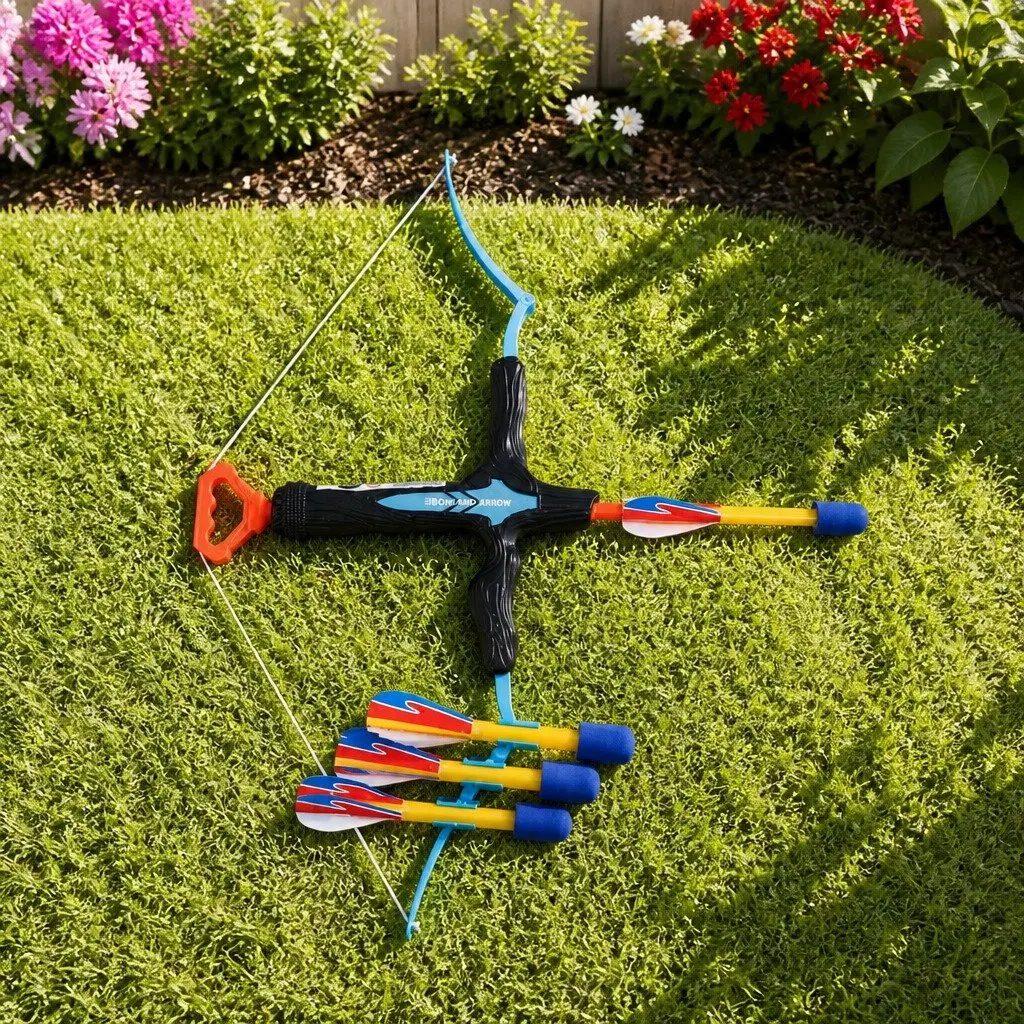 Kids Bow and Arrow Set Outdoor Archery Toy Game with Foam Arrows Indoor Fun