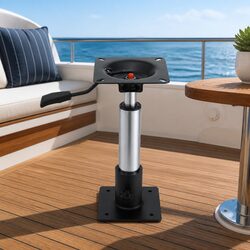 Boat Seat Pedestal 34-46cm Height Adjustable Black Steel