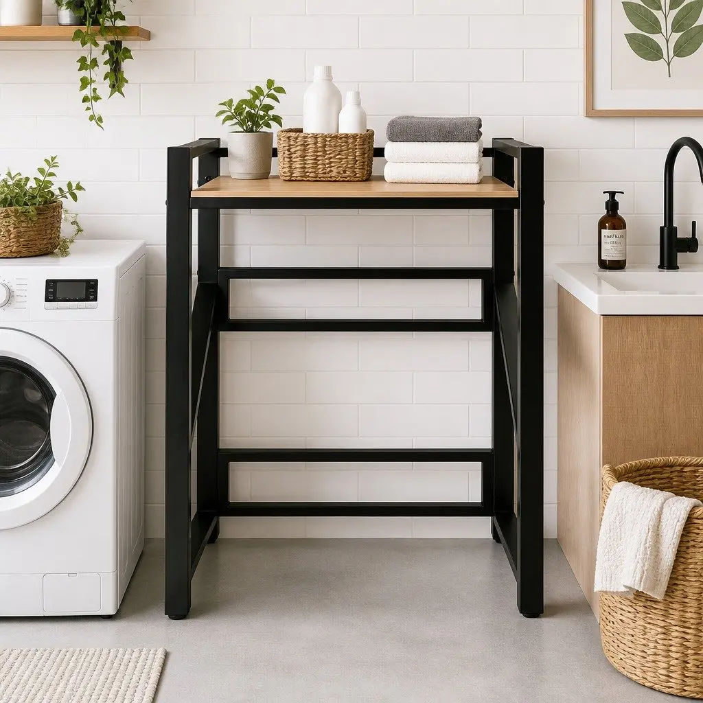 Over Washing Machine Rack 75cm Black