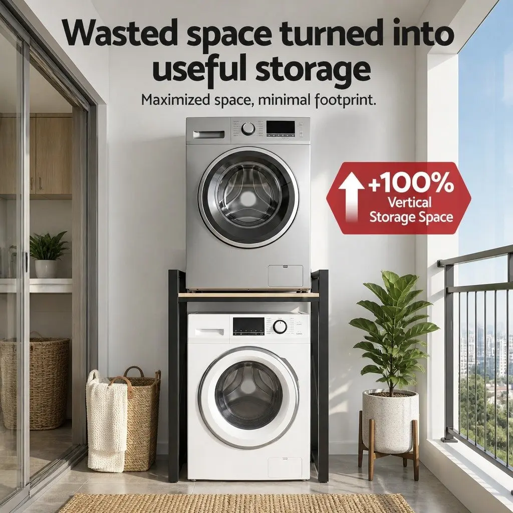 Over Washing Machine Rack 75cm Black