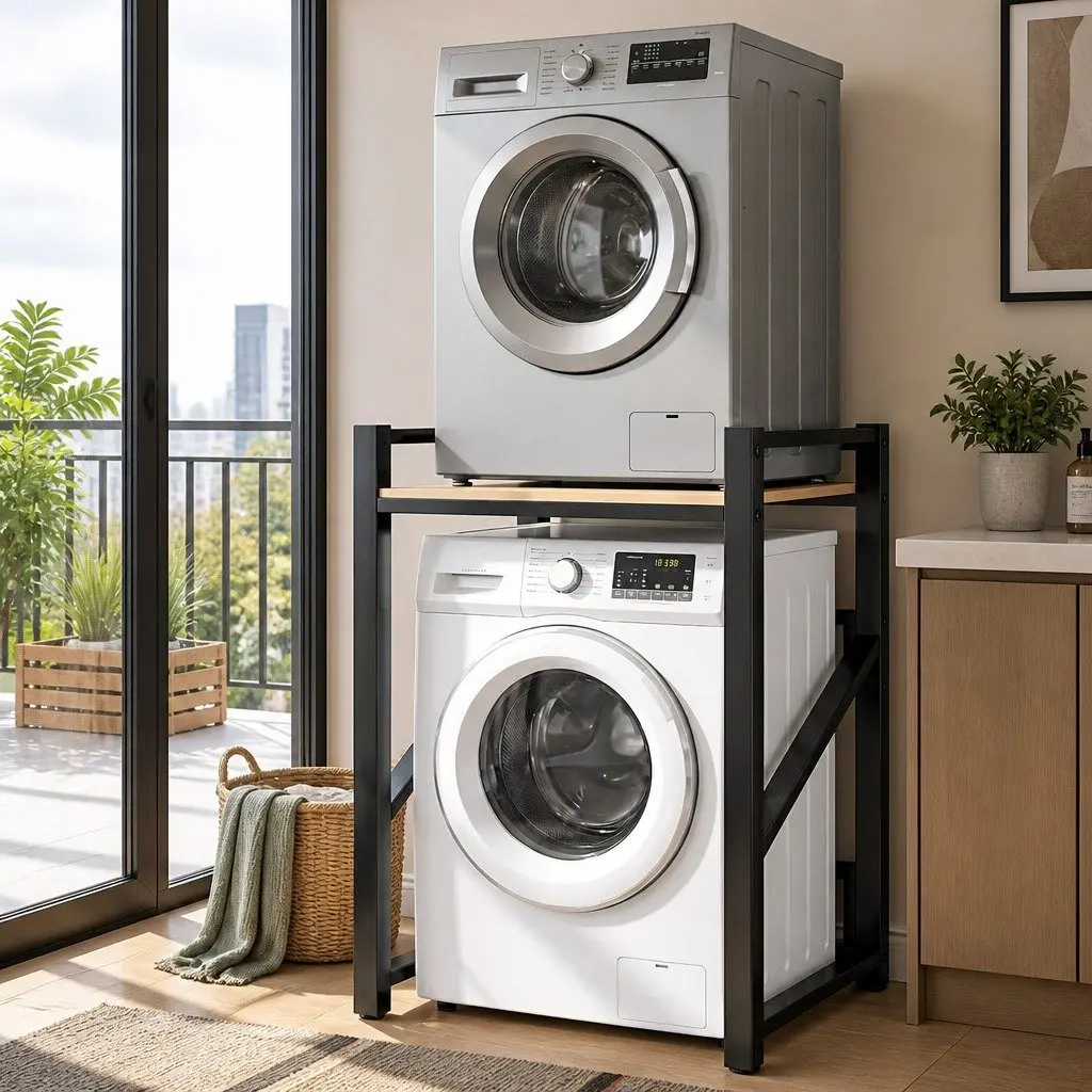 Over Washing Machine Rack 75cm Black