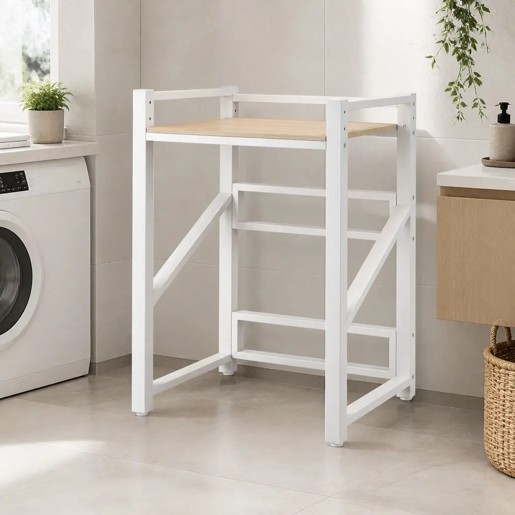 Over Washing Machine Rack Laundry Storage Shelf 75cm Bathroom Space Saver Black