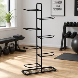 Ball Storage Rack 7-Tier Sports Equipment Organizer Holder for Garage Gym Black