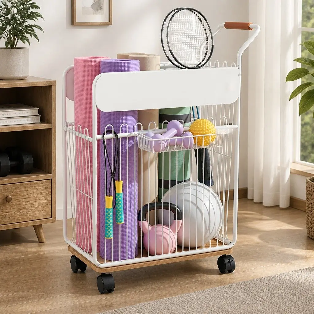 Mobile Yoga Mat Storage Rack
