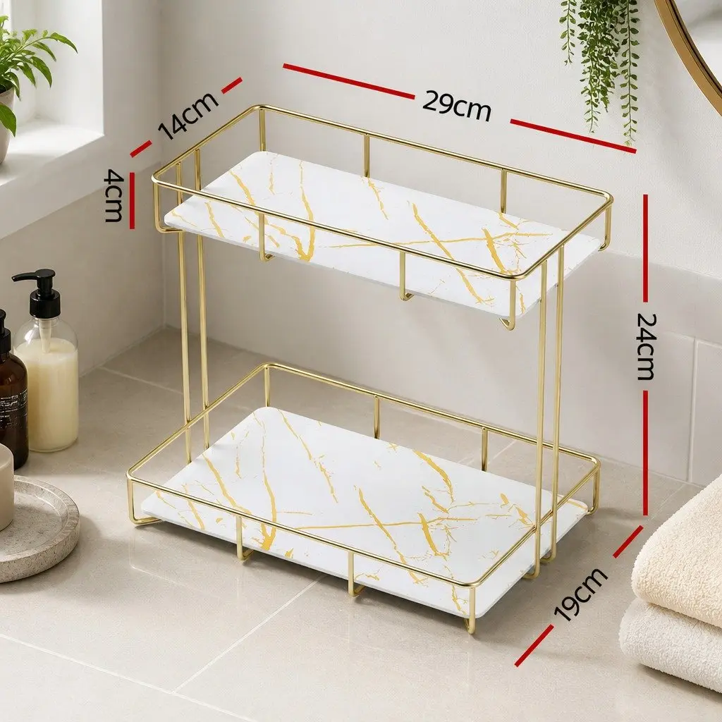 2 Tier Bathroom Corner Storage Rack