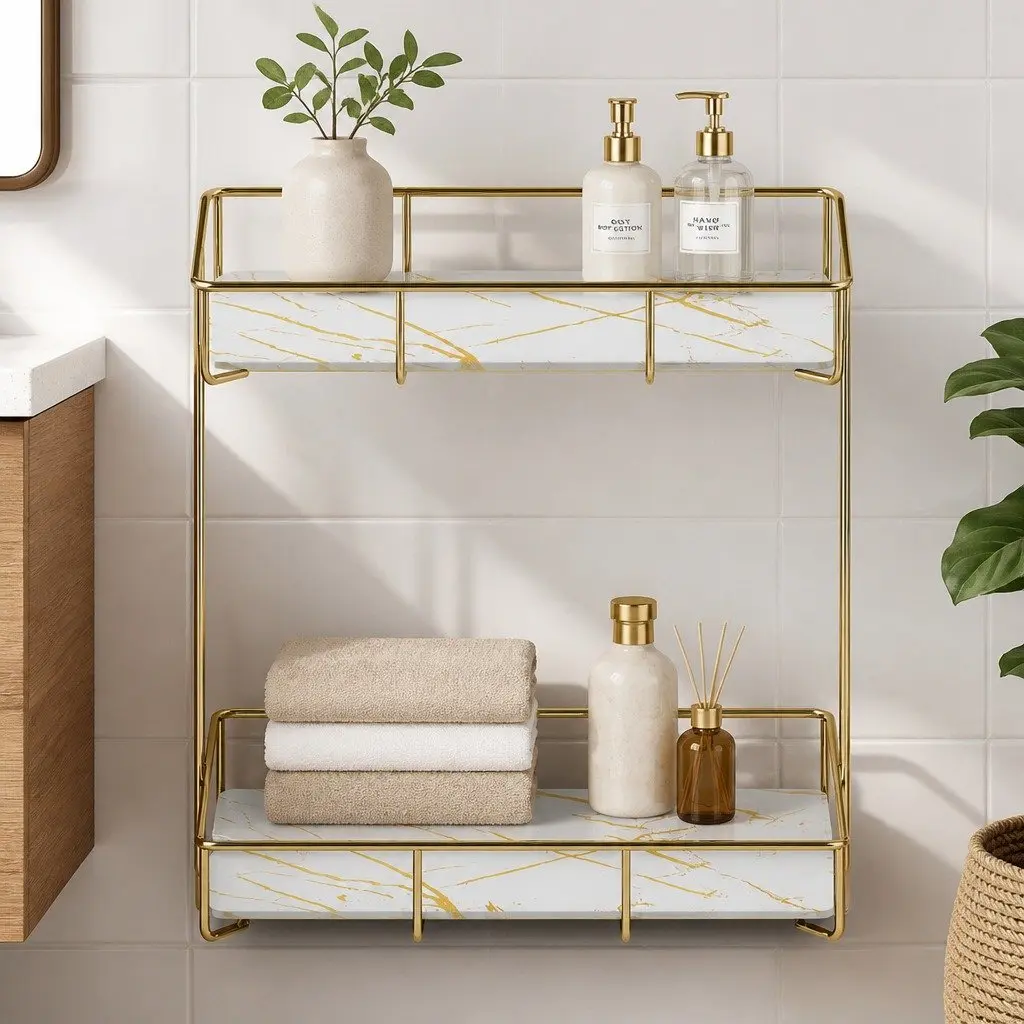 2 Tier Bathroom Corner Storage Rack
