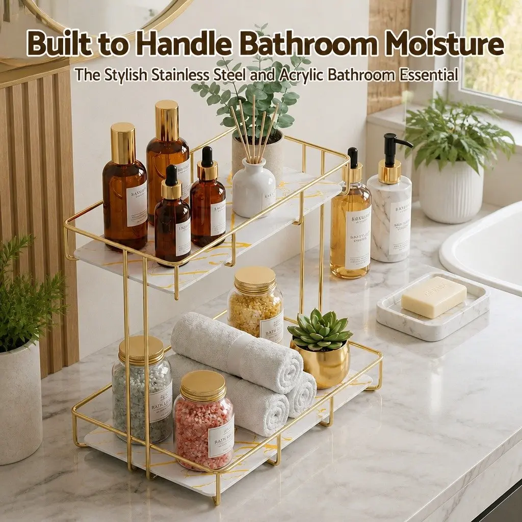 2 Tier Bathroom Corner Storage Rack
