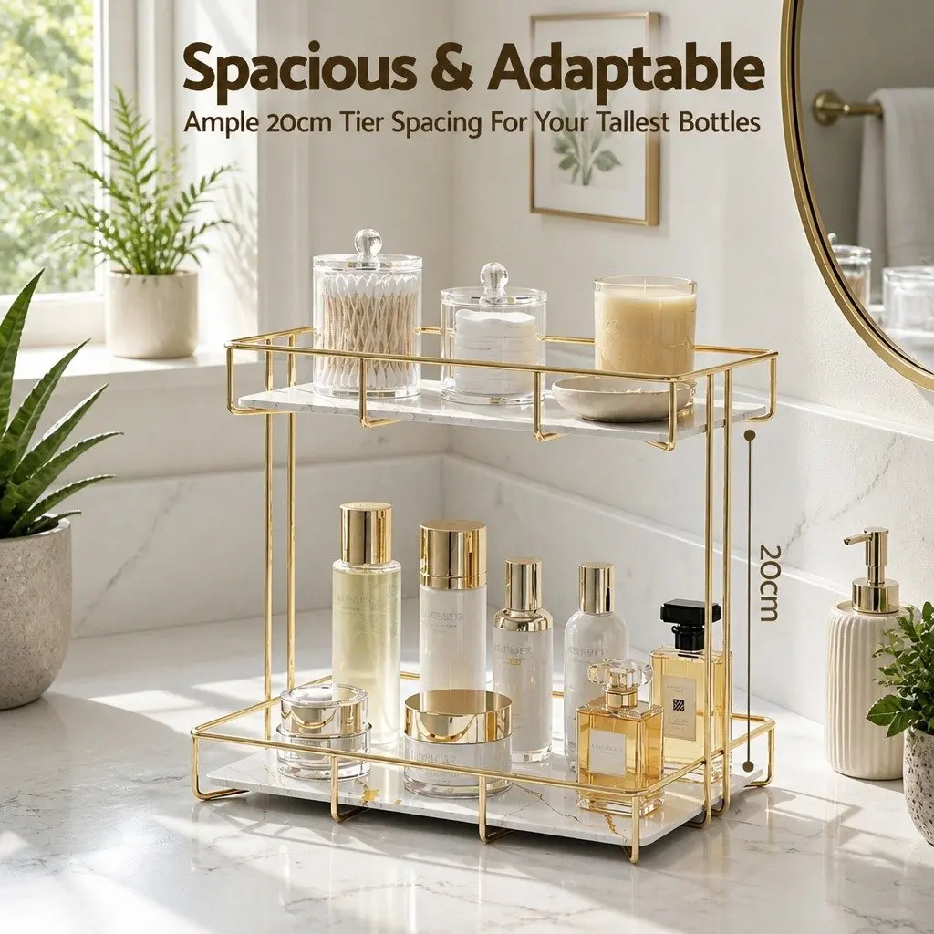 2 Tier Bathroom Corner Storage Rack