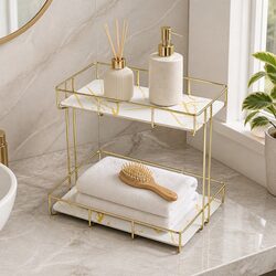 Specifications for 2-Tier Gold Bathroom Storage Rack