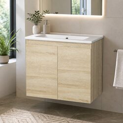 600mm Oak Bathroom Vanity with Ceramic Basin Specifications