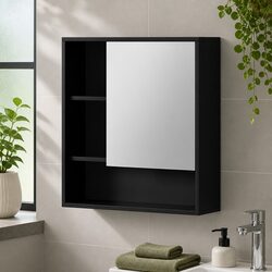 Black Wall Mounted Bathroom Mirror Cabinet Dimensions & Specs