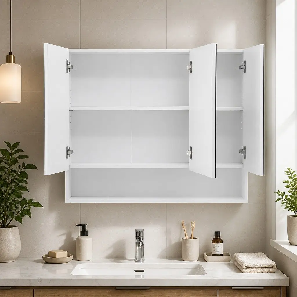 Wall Mounted Bathroom Mirror Cabinet 900x750mm