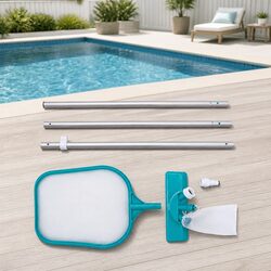 Pool Cleaner Vacuum Kit with Adjustable Pole and Heads