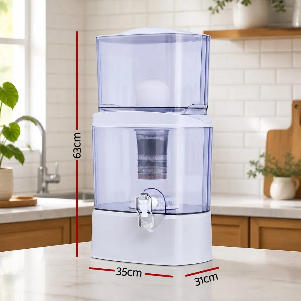 Benchtop Water Filter for Home Camping 24L Gravity Multi-Stage Filtration System