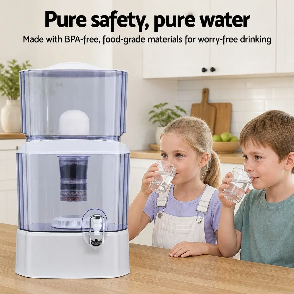 Benchtop Water Filter for Home Camping 24L Gravity Multi-Stage Filtration System