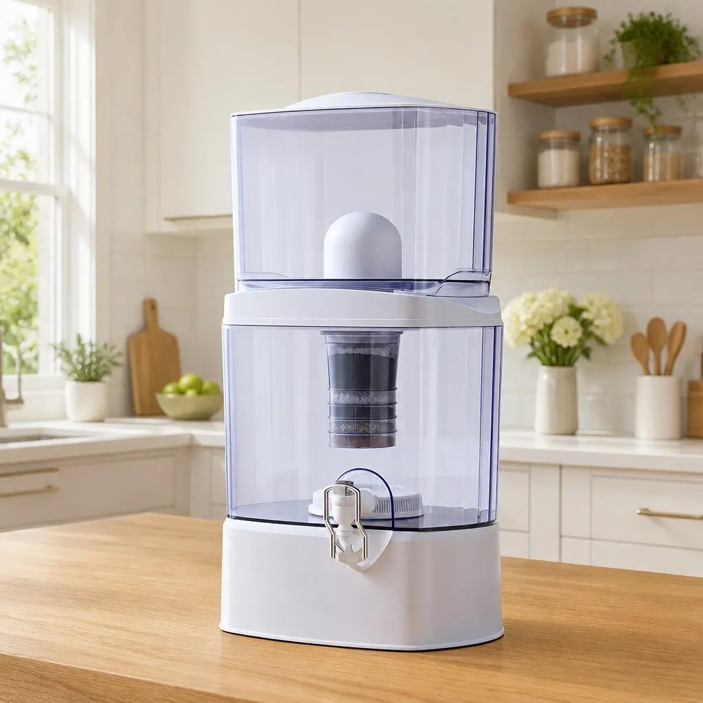Benchtop Water Filter for Home Camping 24L Gravity Multi-Stage Filtration System