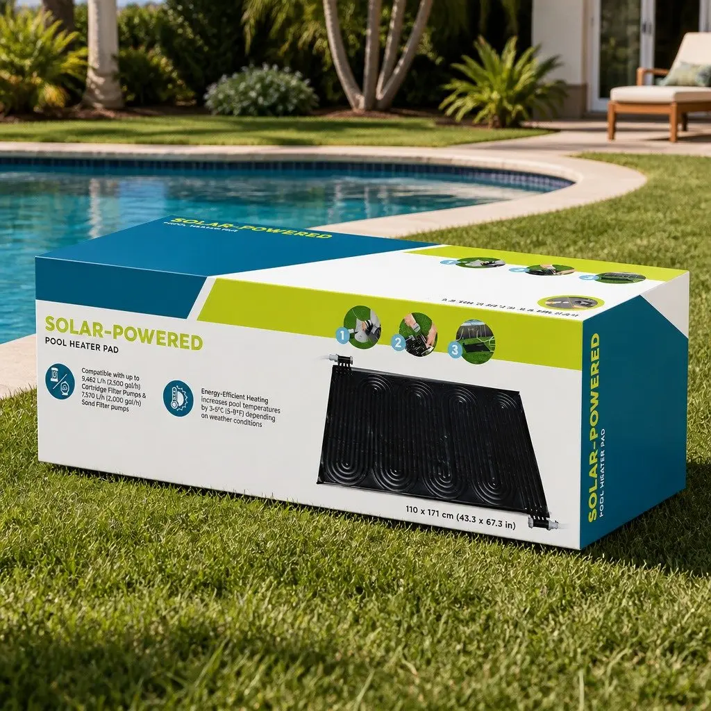 Solar Pool Heater Pad for Pool 110x171cm Black