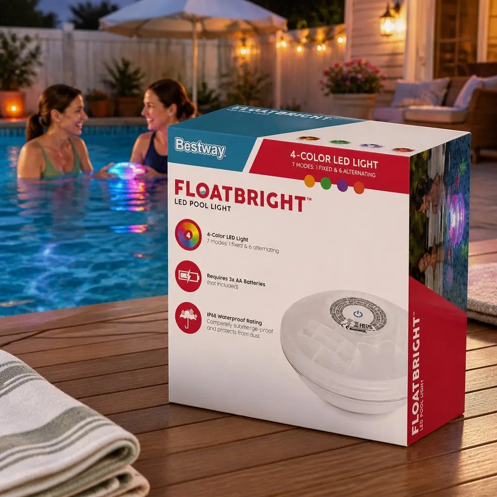 LED Pool Float Light for Swimming Pool 15cm x 14.5cm x 7cm Waterproof Multicolor with 7 Modes