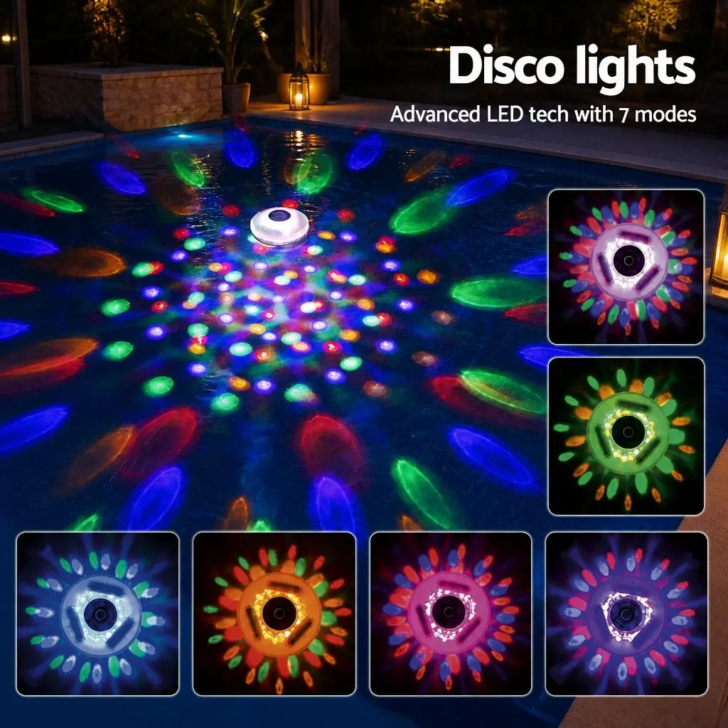 LED Pool Float Light for Swimming Pool 15cm x 14.5cm x 7cm Waterproof Multicolor with 7 Modes