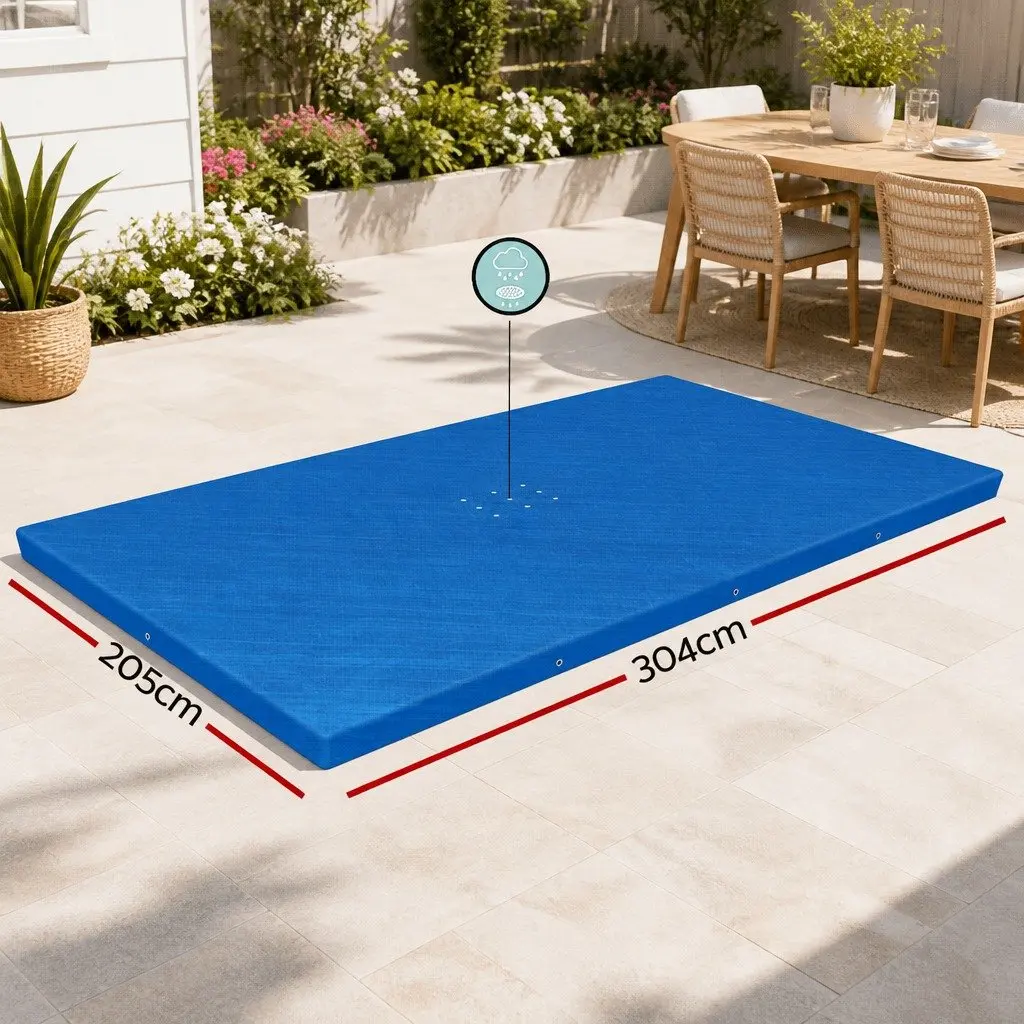 Pool Cover for Above Ground Swimming Pools 3.04m x 2.05m Rectangle Protective PE