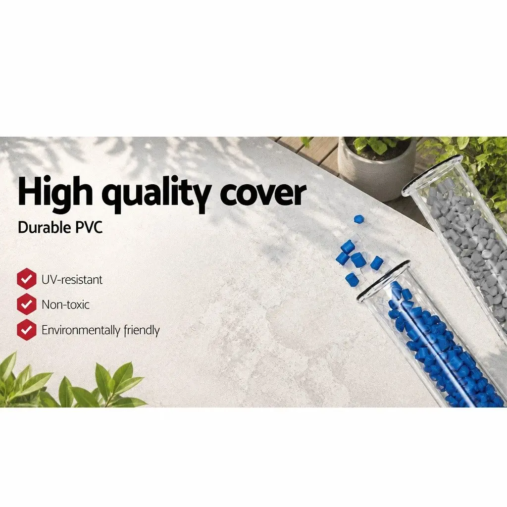 Round Pool Cover for 12ft Swimming Pool 3.7m Diameter UV-Resistant PVC with Drainage Holes