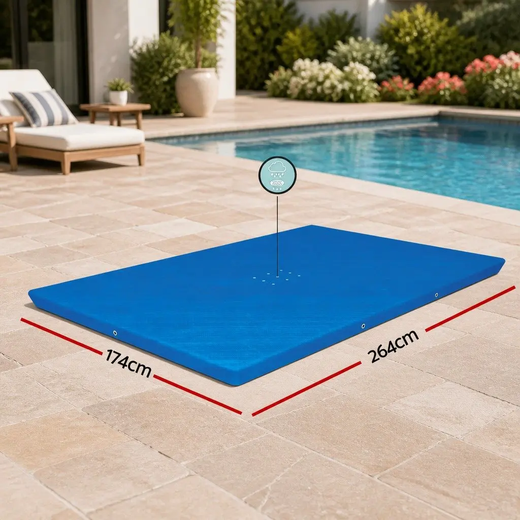 Rectangle Pool Cover for Above Ground Swimming Pools 264x174cm Blue PE