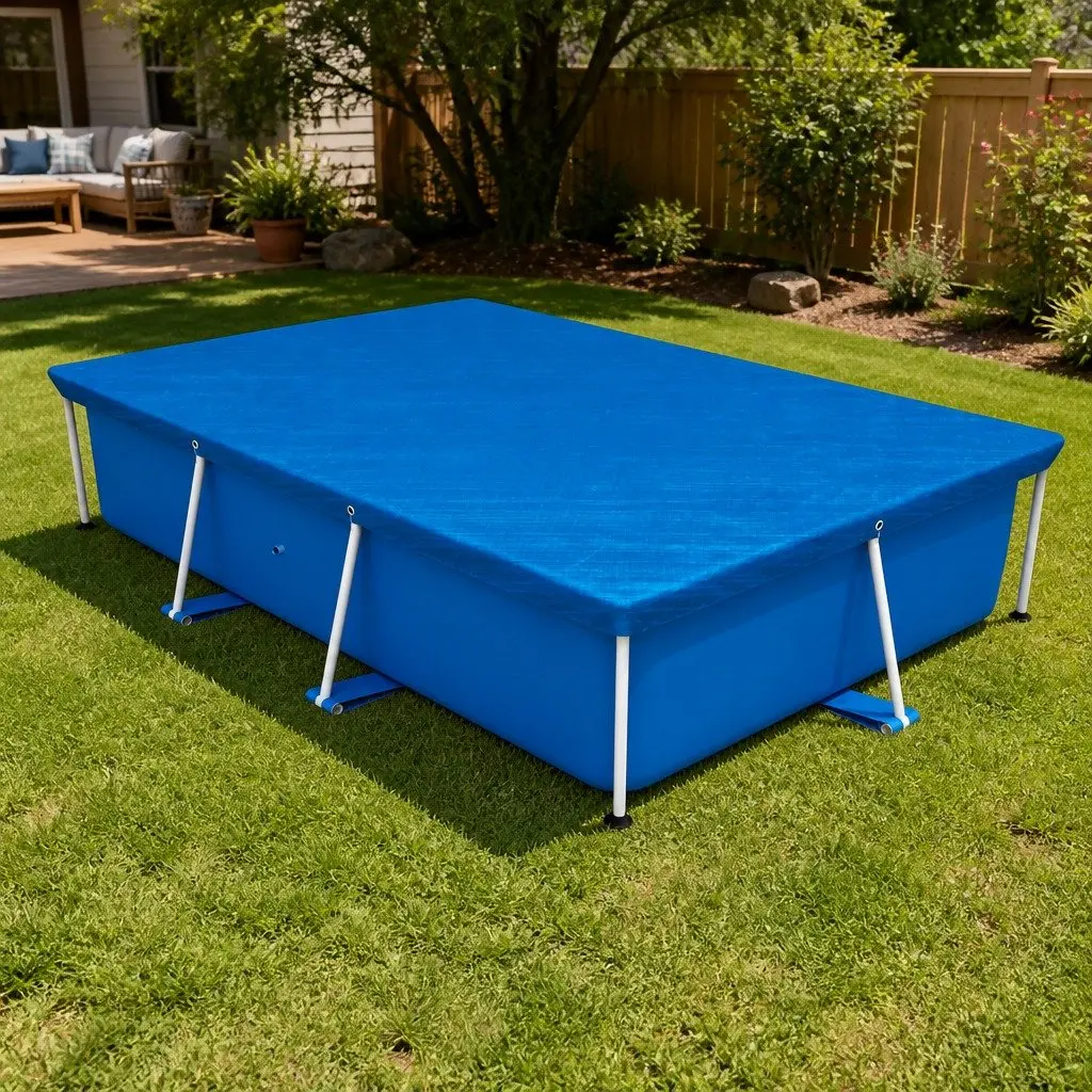 Rectangle Pool Cover for Above Ground Swimming Pools 264x174cm Blue PE
