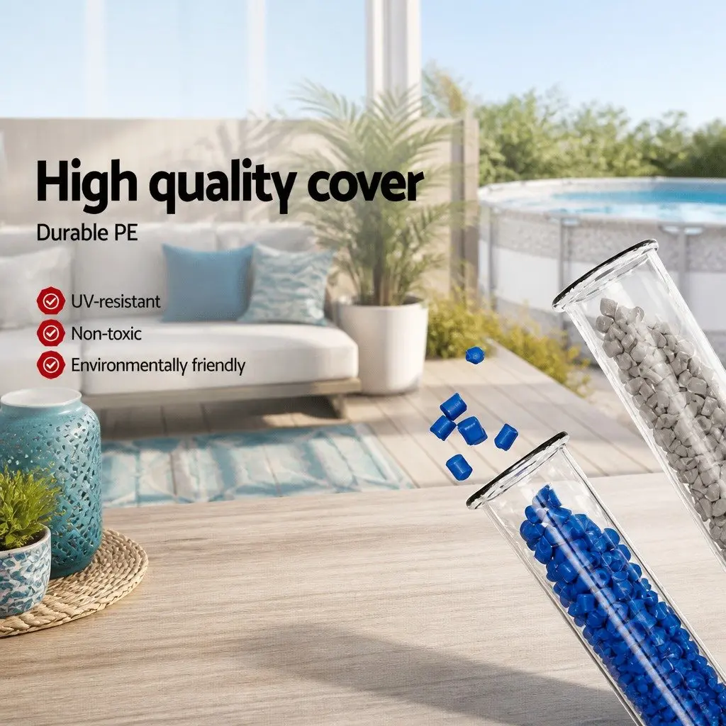 Pool Cover for 4M x 2.11M Above Ground Swimming Pool Blue PE Blanket with Rope