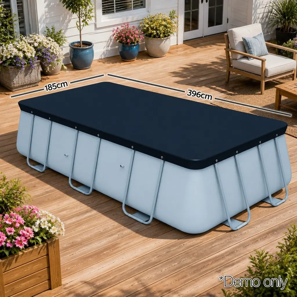 Above Ground Swimming Pool Cover PVC Blanket Fits 4.12x2.01m Pool Debris Guard
